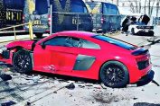Mclaren 720s crashes into Audi R8