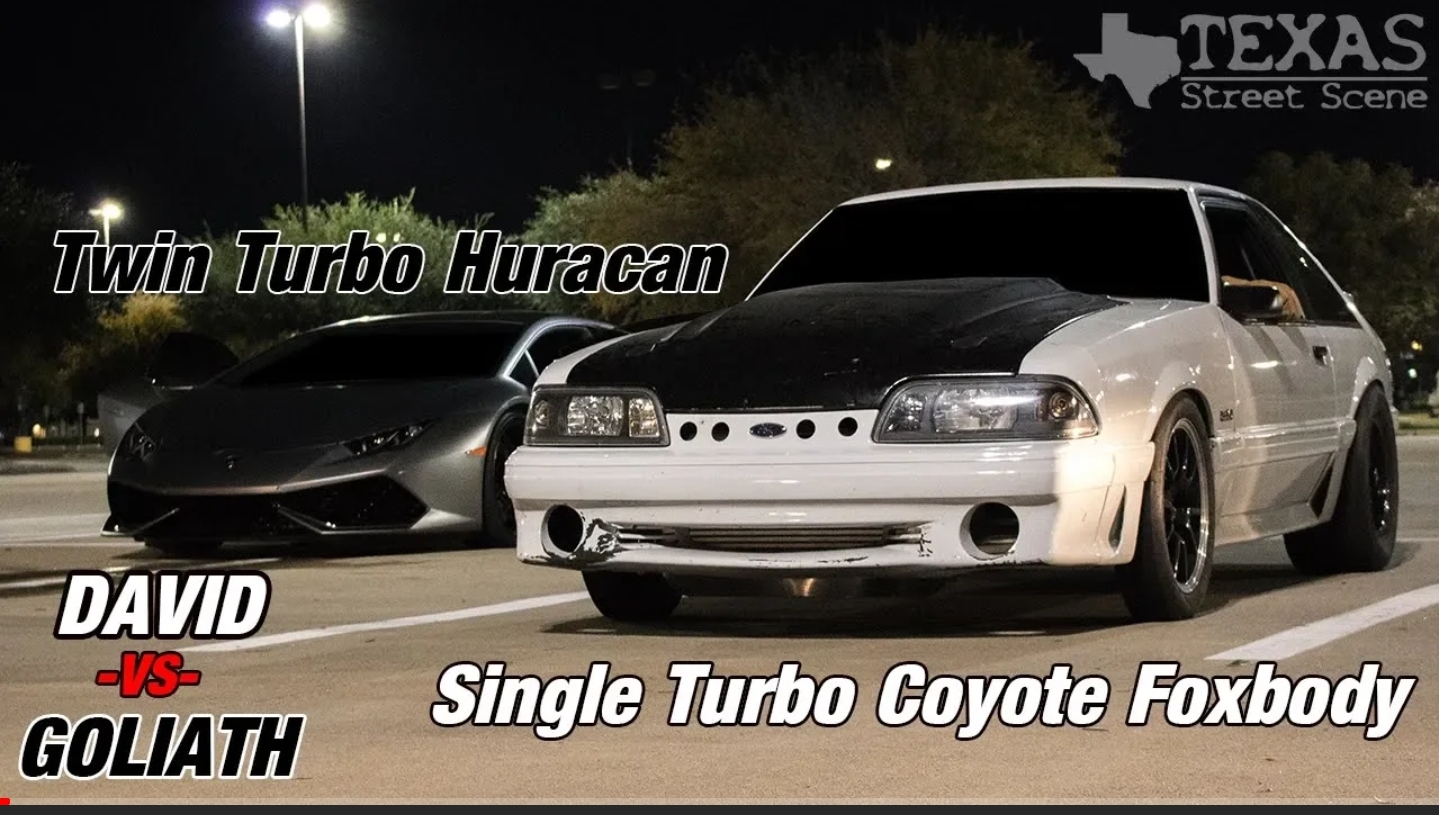 Single Turbo Coyote Swapped Foxbody Vs Tt Huracan And 1300hp