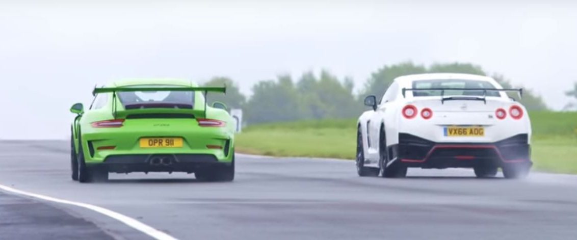 Porsche 911 Gt3 Rs Vs Nissan Gtr Nismo The Drag Track Test Fifth Gear Turbo And Stance