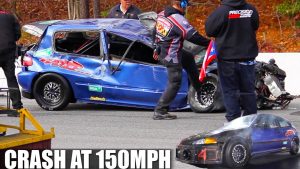 1000HP CIVIC CRASH & FLIPS OVER AT 150MPH