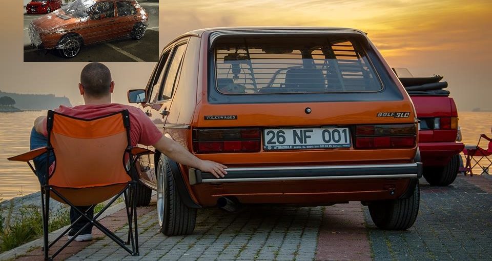 This guy keeps his 83 VW Golf FRESH with Stretching Foil