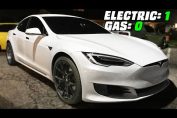 Drag racing tesla