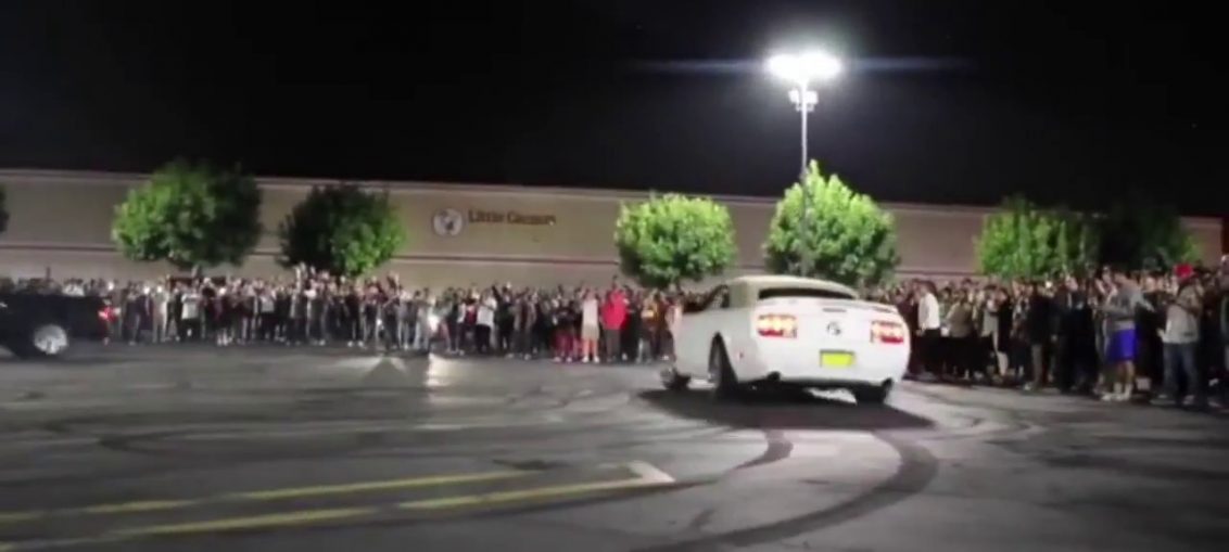 Mustang crash into crowd