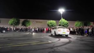 Mustang crash into crowd