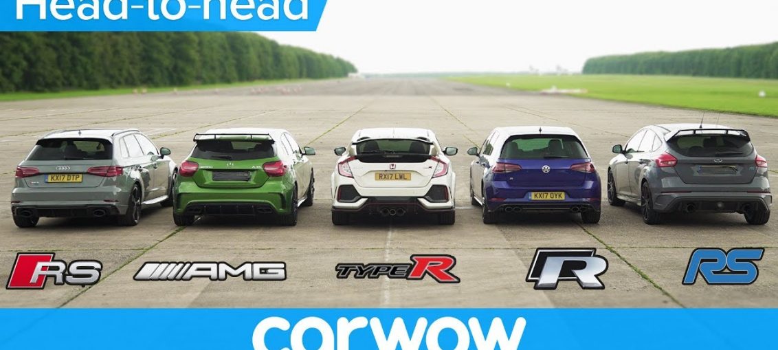 RS 3 v A45 AMG v Civic Type R v Golf R v Focus RS - DRAG & ROLLING RACE