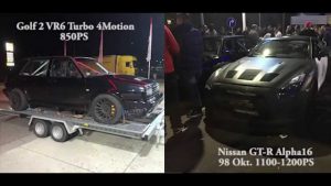 VR6 Turbo 850HP vs Nissan R35 GT-R Materialmord 1200HP
