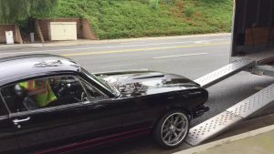 Mustang crash trailer loading