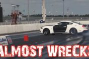 Mustang drag race crash