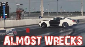 Mustang drag race crash