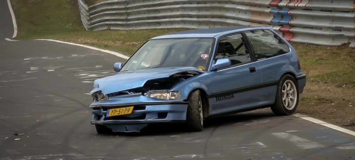 Nordschleife CRASH Honda Civic - 08 04 2018 Touristenfahrten Nürburgring