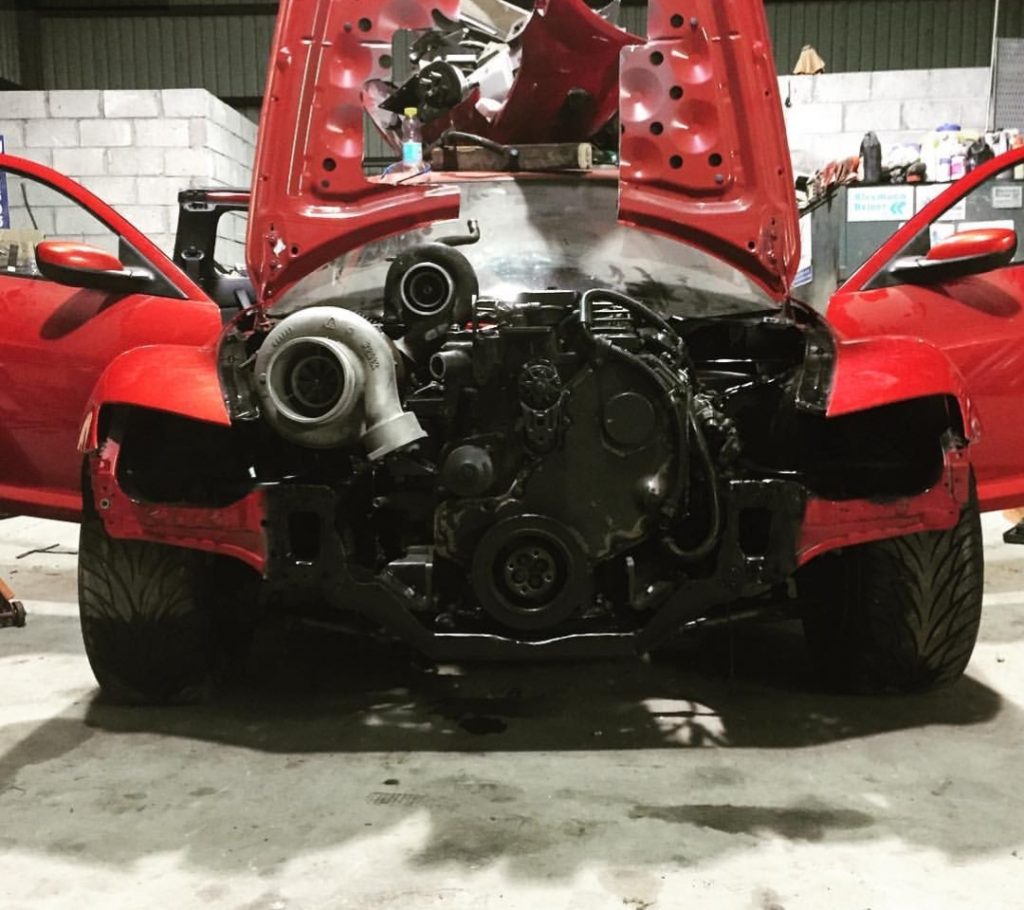 A Mazda RX-8 drift car with a Cummins Diesel swap? - Turbo and Stance