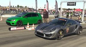 During the RACE1000 event this 900HP Porsche 991 Turbo Stinger GTR by Gosha Turbo Tech had no mercy against his opponents.