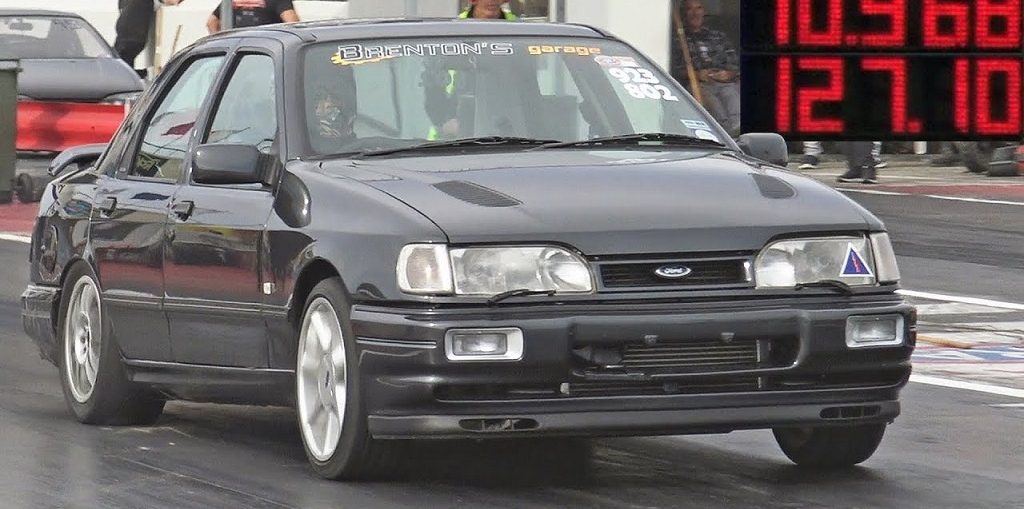 Sierra Cosworth drag turbo stance