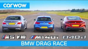 BBMW 840d vs M140i vs E60 M5 V10