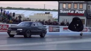 AUDI S2 1/4 Mile with Chute Open, Quicker Than Hot Hatches