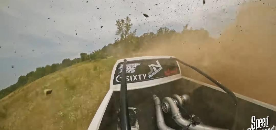 Truck LOSES brakes and goes AIRBORNE