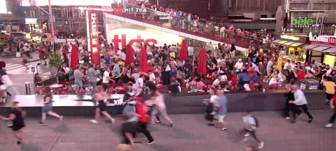 Panic in Times Square after motorcycle backfire mistaken for gunfire
