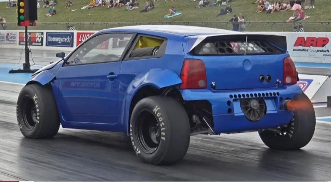 1800HP Twin Engined VW Lupo at Santa Pod Raceway Turbo and Stance