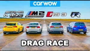 AMG A45S vs BMW M2 vs Audi RS3 vs VW Golf R: DRAG RACE, ROLLING RACE