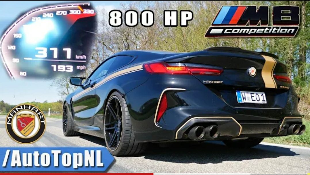 BMW M8 Competition 823HP MANHART 0-311km/h ACCELERATION & TOP SPEED