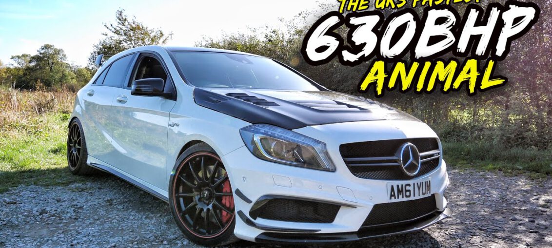 *SCREAMER PIPE* INSANE 630BHP BIG TURBO MERCEDES A45 AMG!!