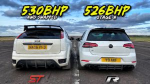 AWD SWAPPED 530HP FOCUS ST vs 530HP DSG GOLF R