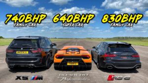 740HP X5M vs 640HP HURACAN vs 830HP RS6