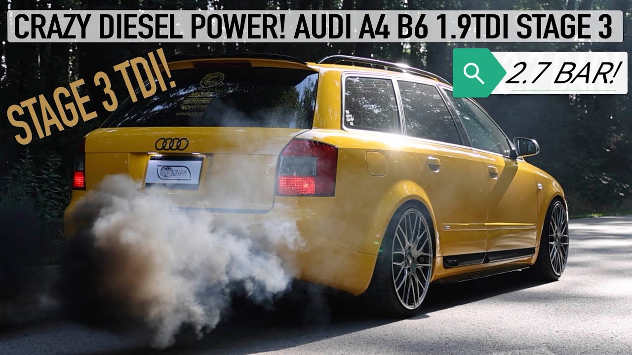 CRAZY DIESEL POWER! AUDI A4 B6 TDI AVANT STAGE 3 2.7 BAR BOOST AND