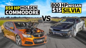 Holden VF Commodore Burnout Monster vs 800HP Pro Drift S15 Silvia