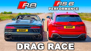 Audi RS6 Performance vs Audi R8: DRAG RACE
