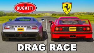 Ferrari F40 vs Bugatti EB110: DRAG RACE