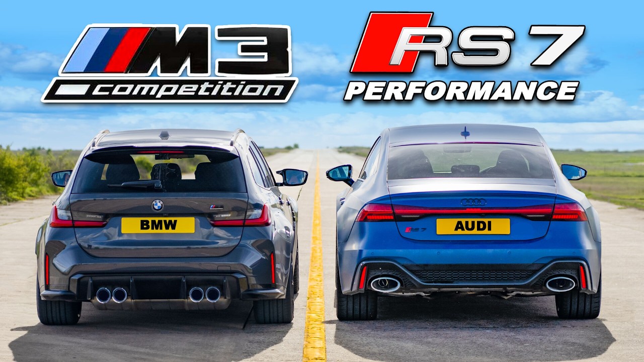 Audi RS7 Performance v BMW M3: DRAG RACE - Turbo and Stance