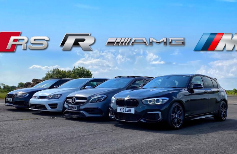 FASTEST TUNED HOT HATCH RS3 v M140i v GOLF R v A45 AMG