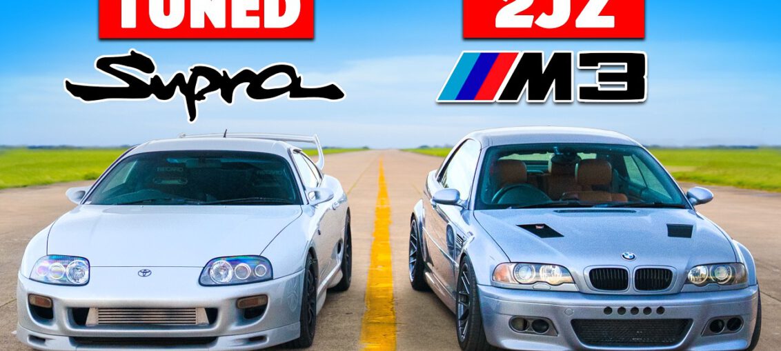 Turbo E46 BMW M3 v Tuned Toyota Supra: DRAG RACE