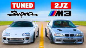 Turbo E46 BMW M3 v Tuned Toyota Supra: DRAG RACE