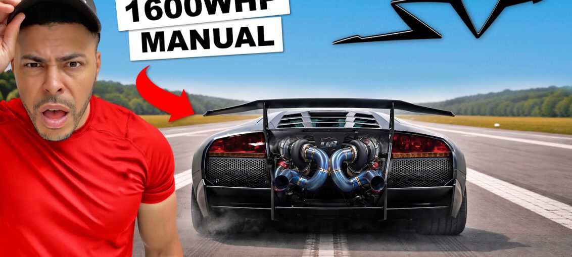 Twin turbo manual Lamborghini Murciélago SV driving at TX2K Texas event