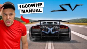 Twin turbo manual Lamborghini Murciélago SV driving at TX2K Texas event