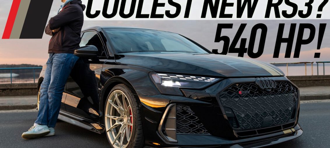 540HP tuned Audi RS3 8Y.5 Sportback featuring HPerformance upgrades and aggressive styling.
