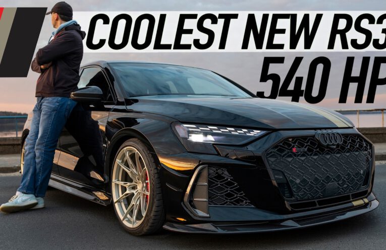 540HP tuned Audi RS3 8Y.5 Sportback featuring HPerformance upgrades and aggressive styling.