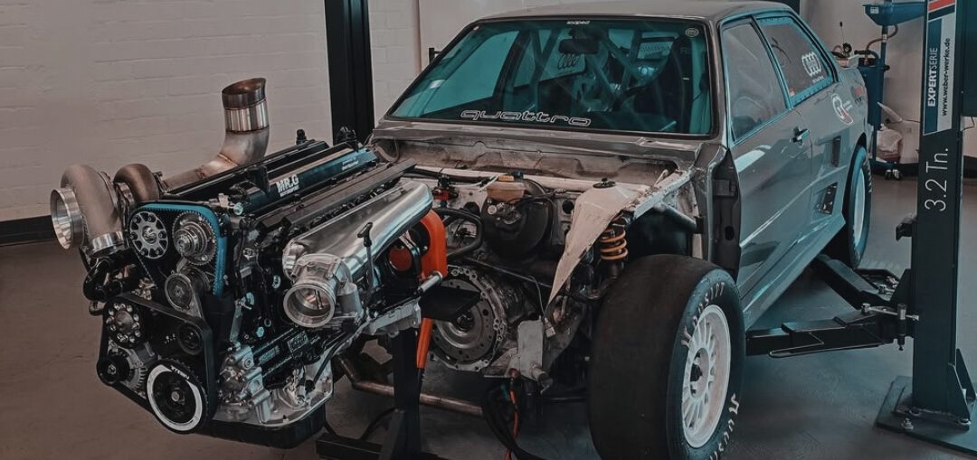 1417HP Audi Typ 85 AWD drag racing build with 2JZ engine conversion
