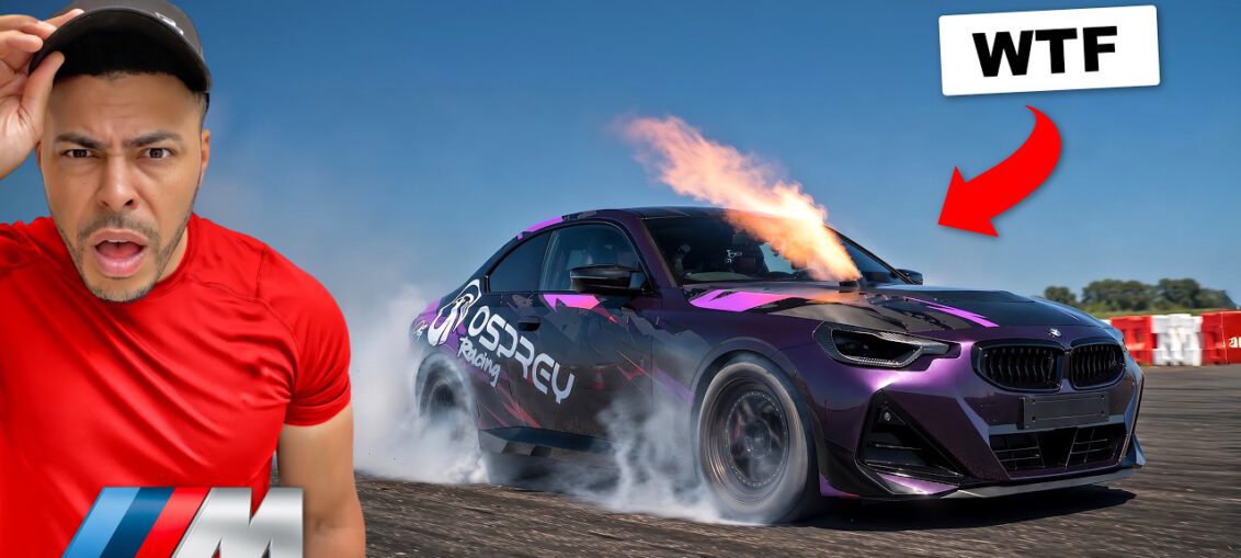 1509BHP BMW M240i Purple Rain performing a no prep drag race launch at Manston Raceway