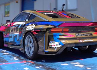 1000+whp supercharged LS V8 swapped Nissan 400Z drift car sliding at Drift Masters Vallelunga circuit 2026