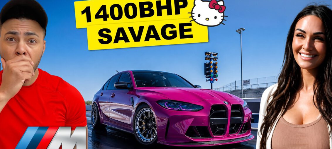 Ruby Star BMW M3 G80 with single turbo engine producing around 1400 horsepower during high performance street drive