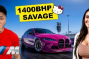 Ruby Star BMW M3 G80 with single turbo engine producing around 1400 horsepower during high performance street drive