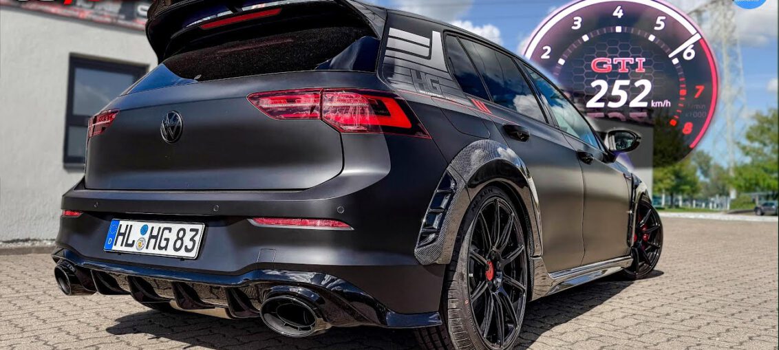 510HP VW Golf GTI CS510 by HG Motorsport accelerating on the German Autobahn