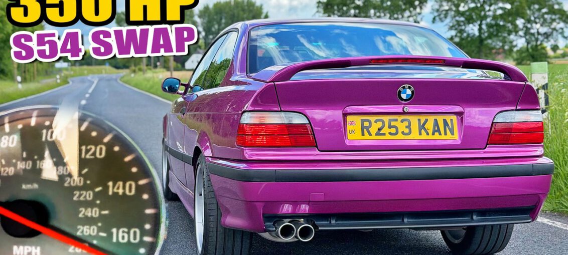 BMW M3 E36 EVO with S54 engine swap during acceleration and POV driving test