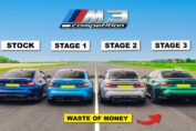BMW G80 M3 Stock vs Stage 1 vs Stage 2 Plus vs Stage 3 quarter mile drag race
