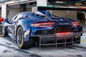 Maserati MC20 GT2 race car at Monza producing raw twin turbo V6 sound