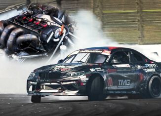 Marco Zakouřil's BMW M2 F87 drift car powered by an 800+HP Volkswagen EA888 turbocharged engine competing in Drift Masters 2026.