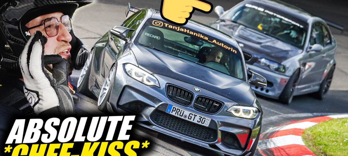 BMW E46 M3 with ZF8HP automatic gearbox swap driving on the Nürburgring alongside a BMW M2.